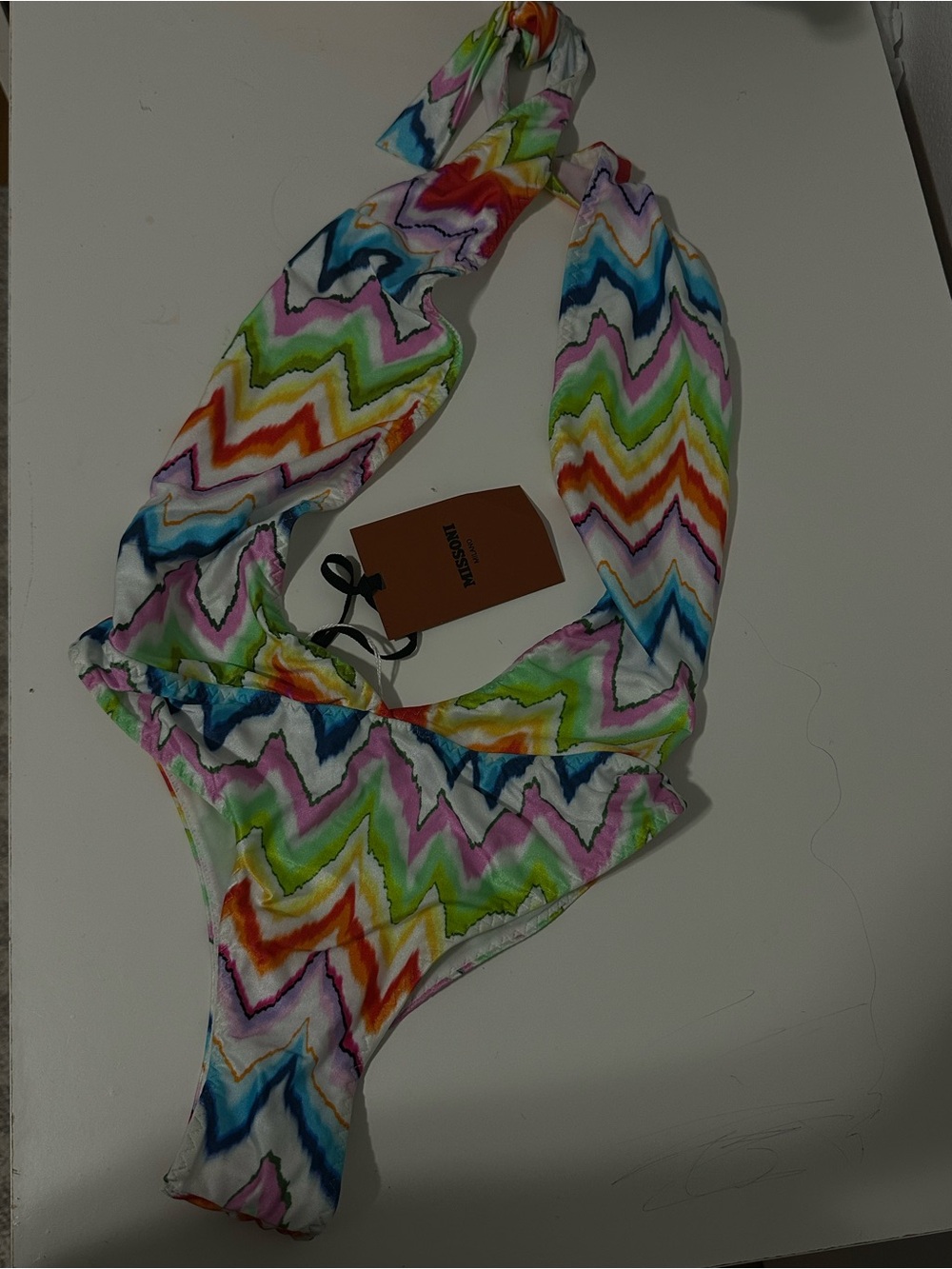 MISSONI CHEVRON HIGH NECK SWIMSUIT. Size 36,38